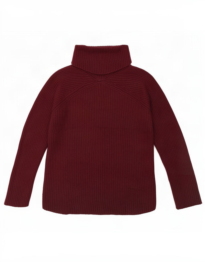 Jigsaw Dame Roll Neck Jumper Sweater UK 10 Small Burgundy Wool