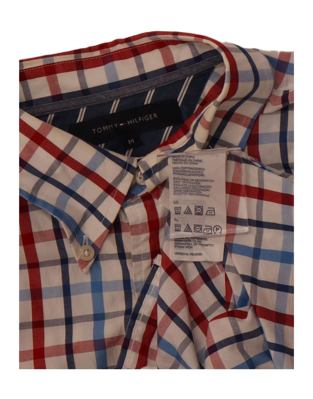 TOMMY HILFIGER Mens Shirt Medium Multicoloured Check Cotton