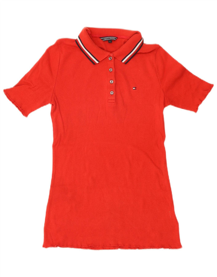 Tommy Hilfiger Dame Polo Shirt UK 8 Lille Rød