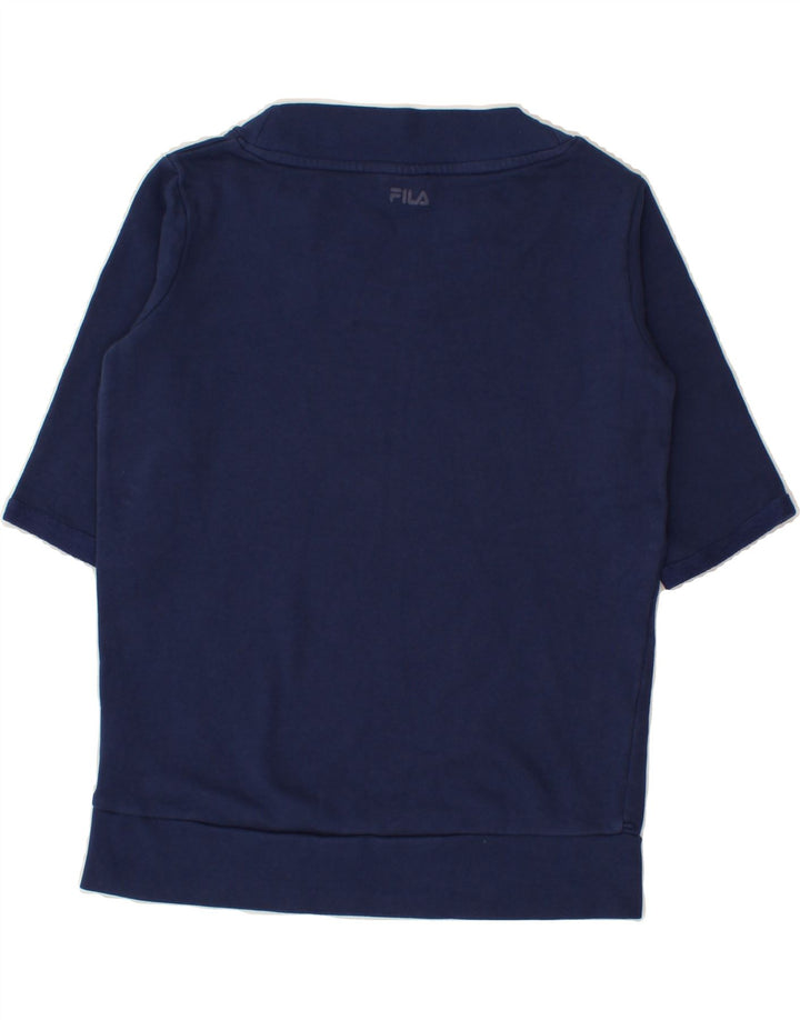 FILA Womens T-Shirt Top UK 14 Medium Navy Blue Cotton Vintage Fila and Second-Hand Fila from Messina Hembry 