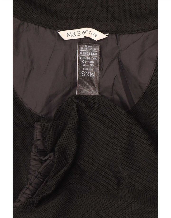 Marks & Spencer Womens træningsdragt topjakke UK 12 Medium Black Polyester