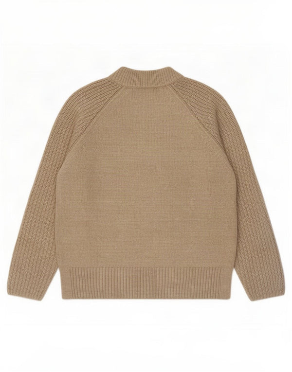 Marks & Spencer Womens Crew Neck Jumper Sweater UK 10 Small Beige Acrylic