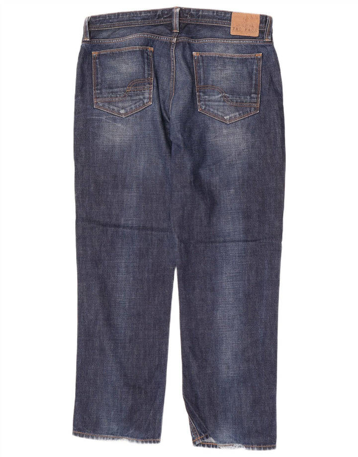 Fedt ansigt herre straight jeans W36 L31 marineblå bomuld