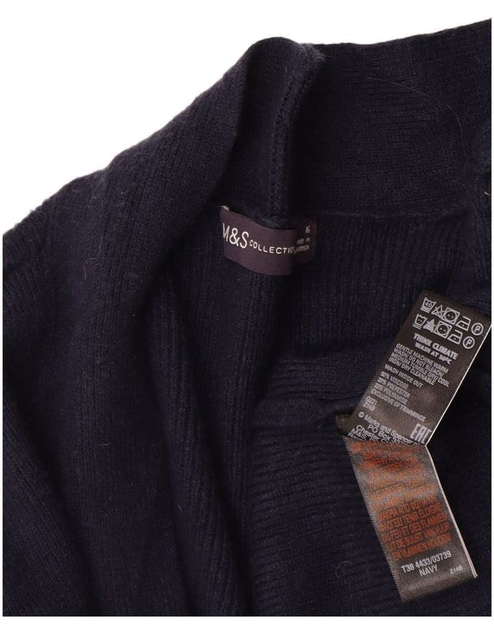 Marks & Spencer Dame Longline Åben Cardigan Sweater UK 16 Large Navy Blue