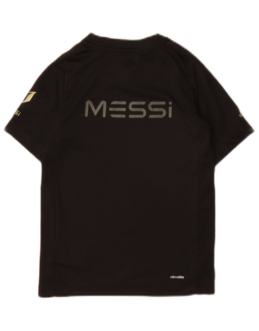 Adidas Boys MESSI Grafisk T-Shirt Top 7-8 År Sort Polyester
