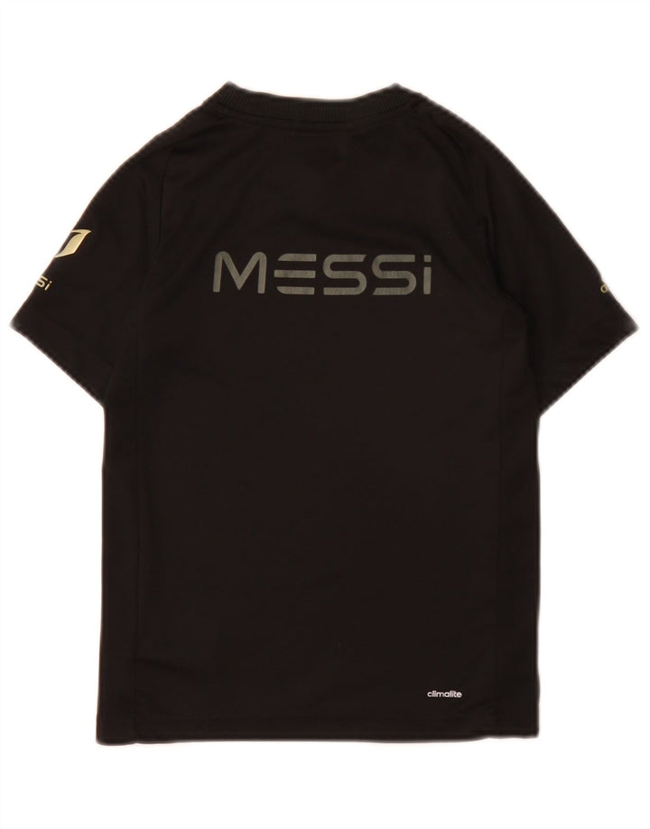 Adidas Boys MESSI Grafisk T-Shirt Top 7-8 År Sort Polyester