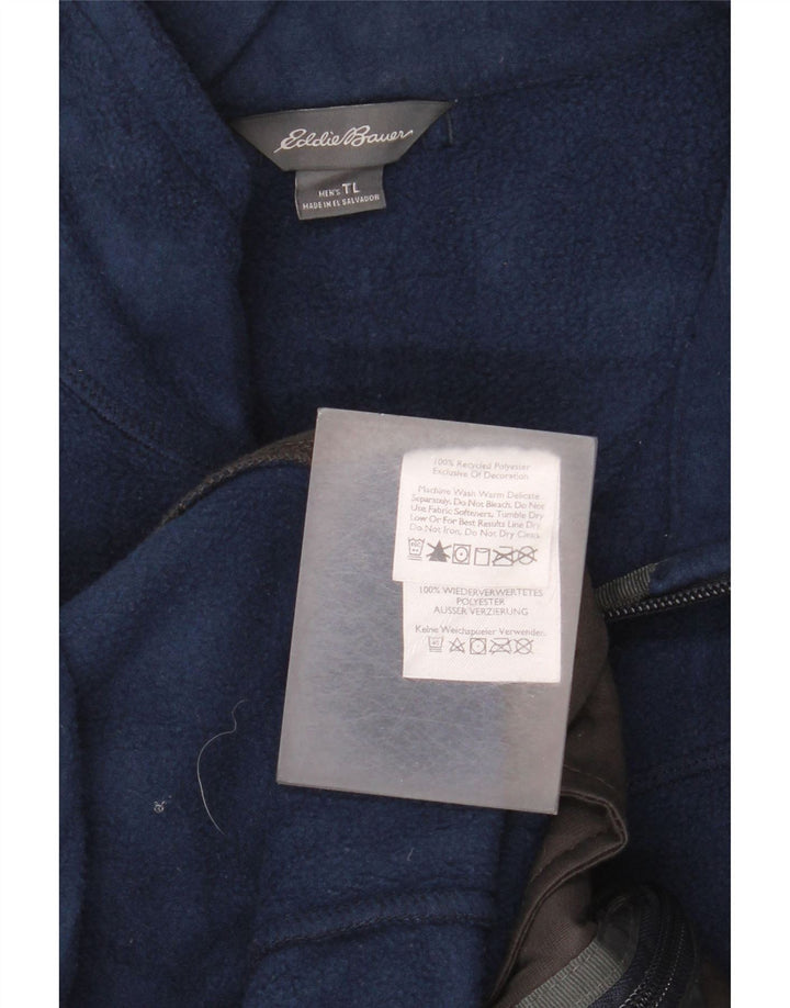 Eddie Bauer Herre Fleece Gilet UK 40 Large Navy Blue Polyester