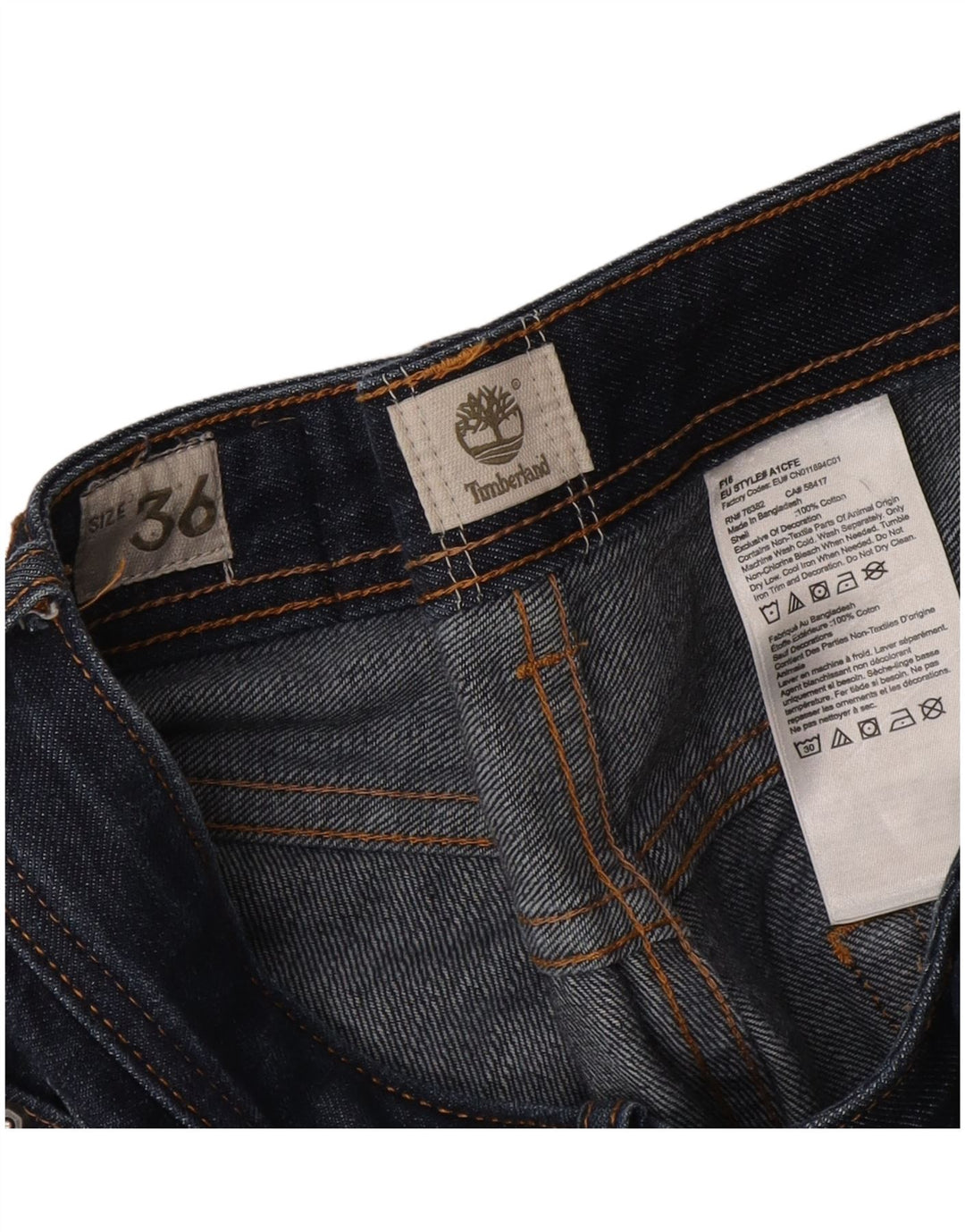 Timberland Straight Jeans til mænd W36 L31 Marineblå bomuld