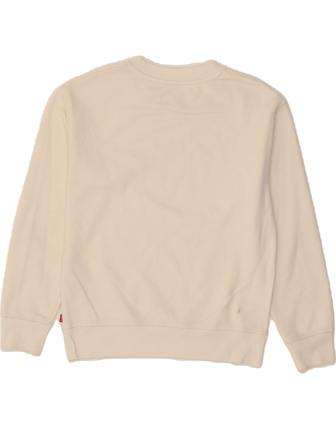 LEVI'S Womens Oversized Graphic Sweatshirt Jumper UK 6 XS White Cotton Vintage Levi's and Second-Hand Levi's from Messina Hembry 