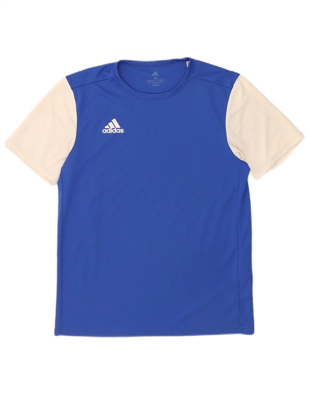 Adidas Herre Climalite T-Shirt Top Medium Blue Colourblock Polyester