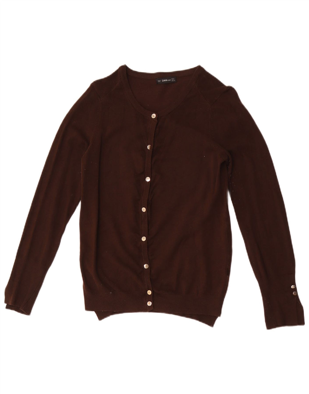 Zara Dame Cardigan Sweater UK 12 Medium Brown Viscose