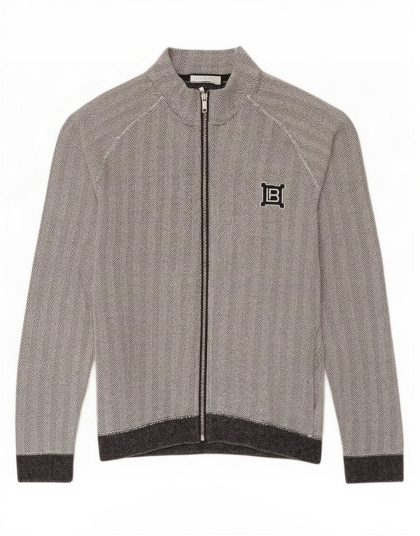 Laura Biagiotti Dame træningsdragt Topjakke UK 10 Small Grey Herringbone