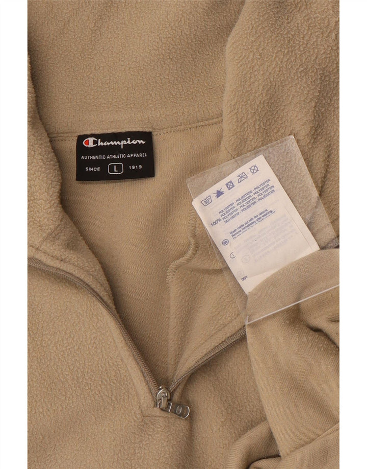 Champion herre lynlås hals fleece jumper stor beige polyester
