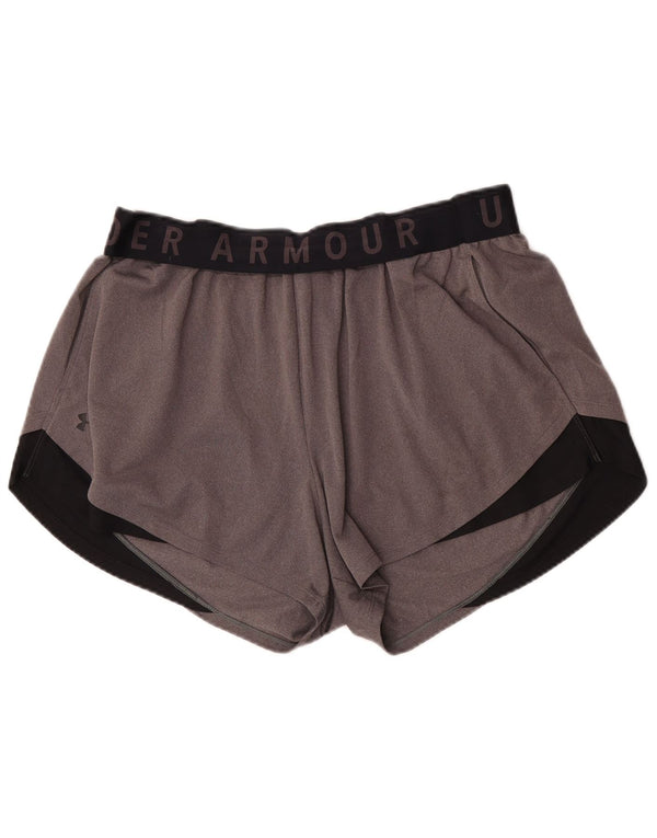 Under Armour Womens Heat Gear Sports Shorts UK 18 XL Grå Colourblock