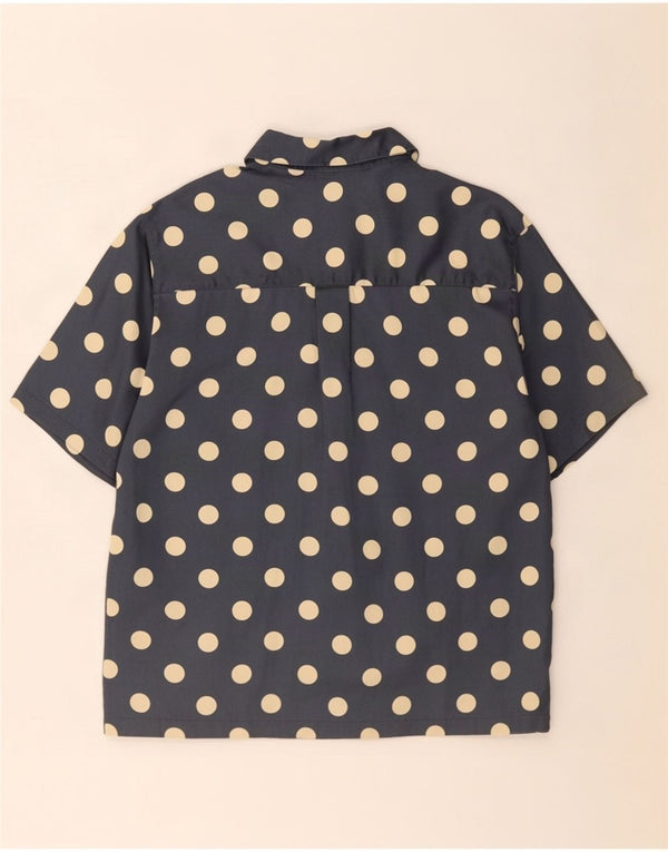 Levi's Womens Short Sleeve Oversized Shirt UK 10 Small Grey Polka Dot