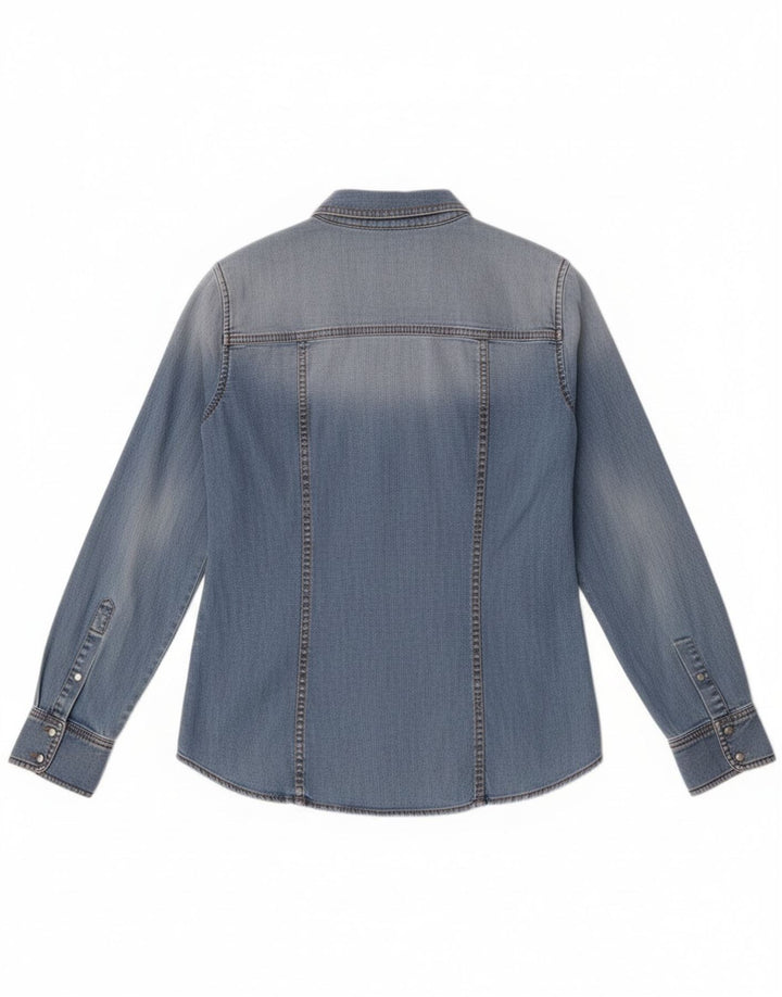 Marella Dame Denim Shirt UK 10 Small Blue Cotton