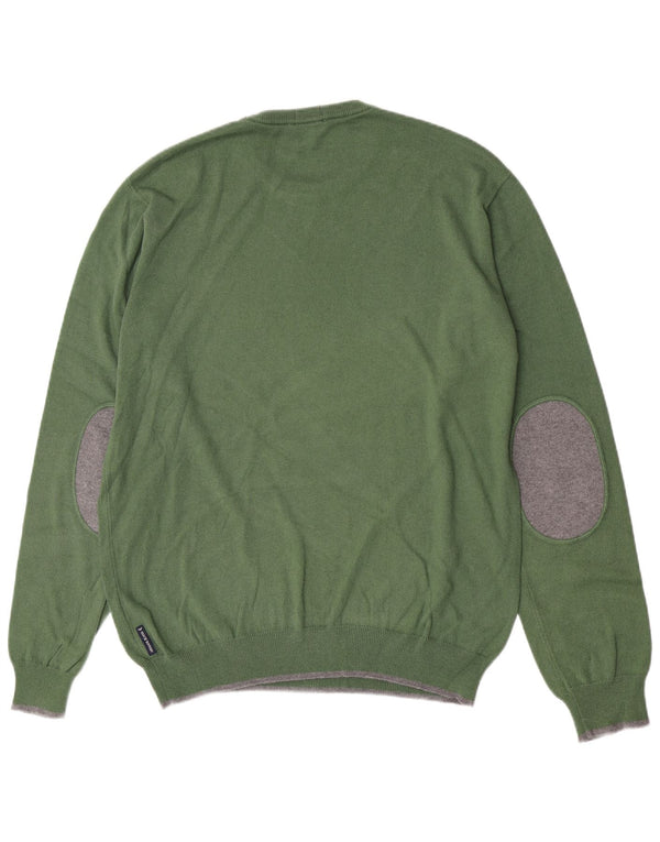 Armani Jeans Herre Regular Fit Crew Neck Jumper Sweater XL Grøn Bomuld