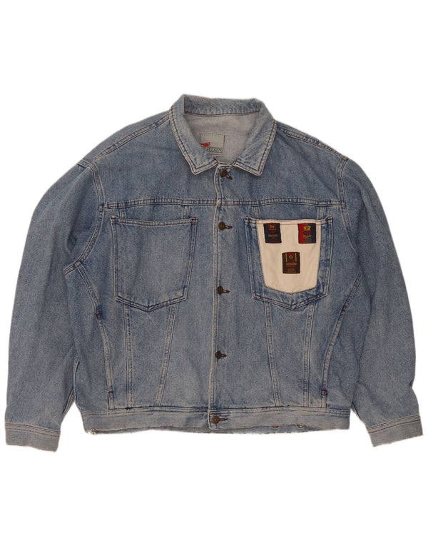 DK.PEDRINI Herre denimjakke UK 42 XL Blå Colourblock Bomuld