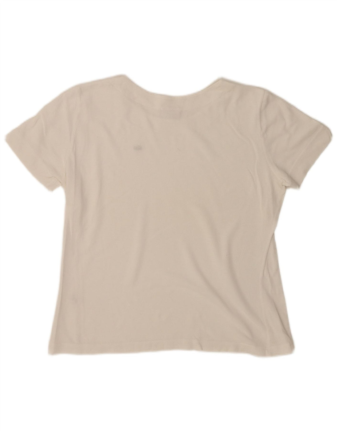 Lacoste Dame T-Shirt Top Størrelse 46 XL Hvid Bomuld