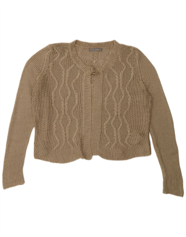 Marks & Spencer Dame Oversized Cardigan Sweater UK 16 Stor Beige Akryl