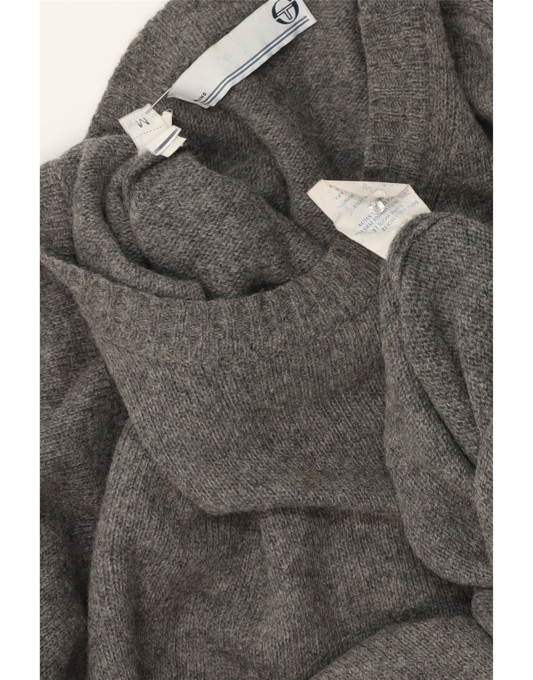 Sergio Tacchini Herre sweater med rund hals, mellemgrå uld