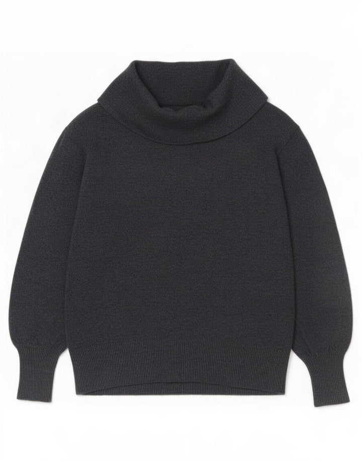 Marks & Spencer Dame Rullehals Sweater UK 12 Medium Grey Viscose