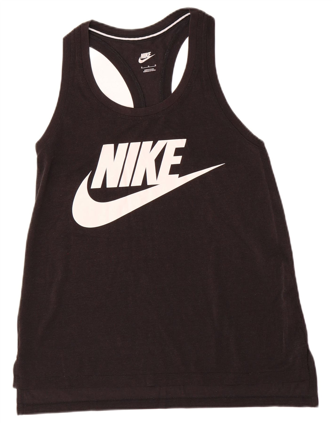 NIKE Grafisk Vest Top UK 12 Medium Sort