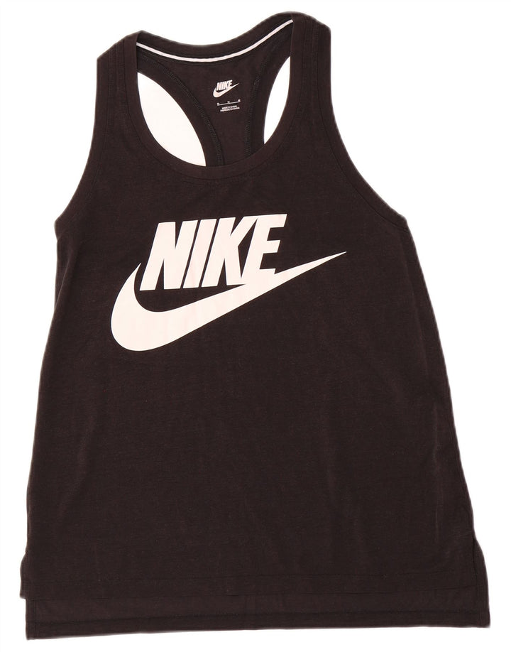 NIKE Grafisk Vest Top UK 12 Medium Sort