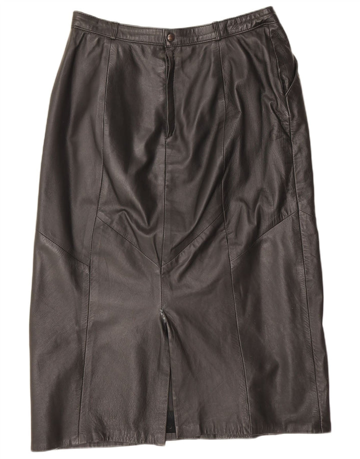 Vintage lædernederdel til kvinder IT 42 Medium W28 Sort
