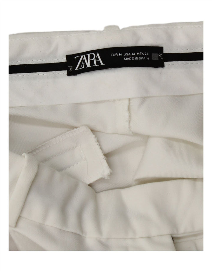 Zara Dame Chinobukser med brede ben Medium W28 L31 Hvid