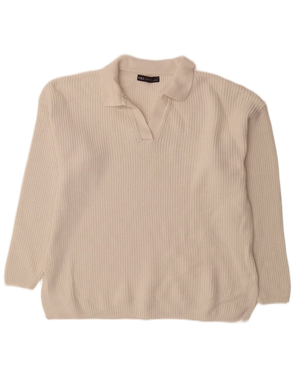 Marks & Spencer Dame Oversized UK 14 Medium Off White Bomuld