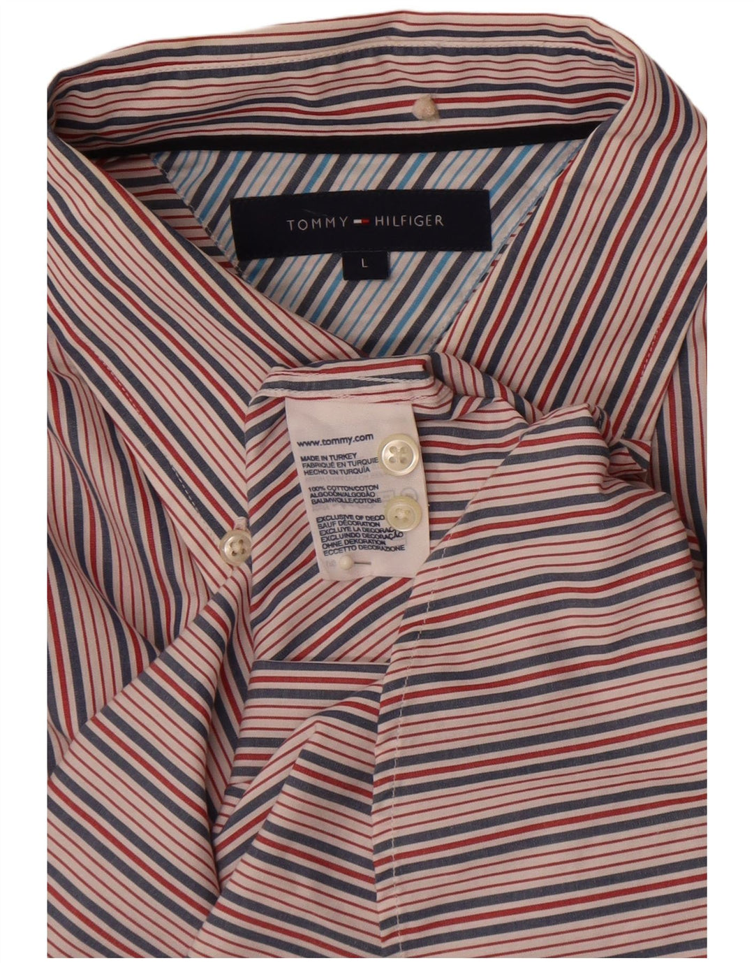 Tommy Hilfiger Herreskjorte Stor flerfarvet nålestribet bomuld