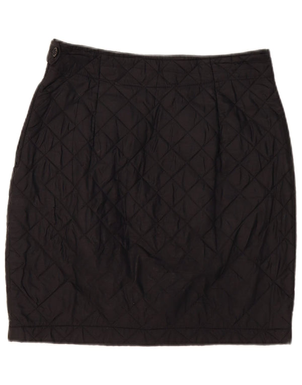 Benetton Dame Quiltet Mini Nederdel IT 44 Medium W30 Sort Polyamid