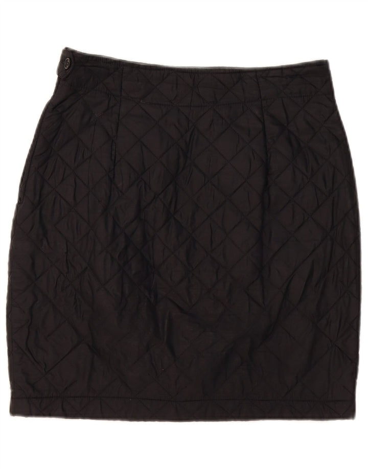 Benetton Dame Quiltet Mini Nederdel IT 44 Medium W30 Sort Polyamid
