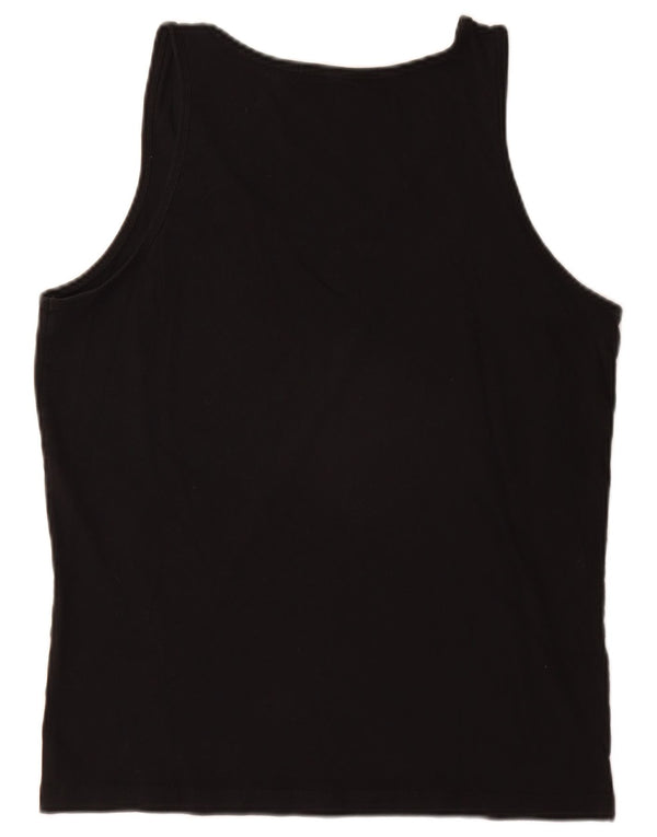 Calvin Klein Jeans Kvinder Grafisk Vest Top UK 16 Stor Sort Bomuld