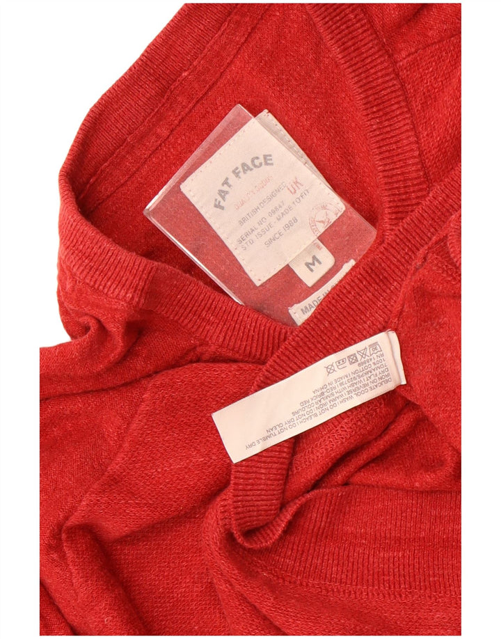 Fat Face Herre Boat Neck Jumper Sweater Medium Rød Bomuld