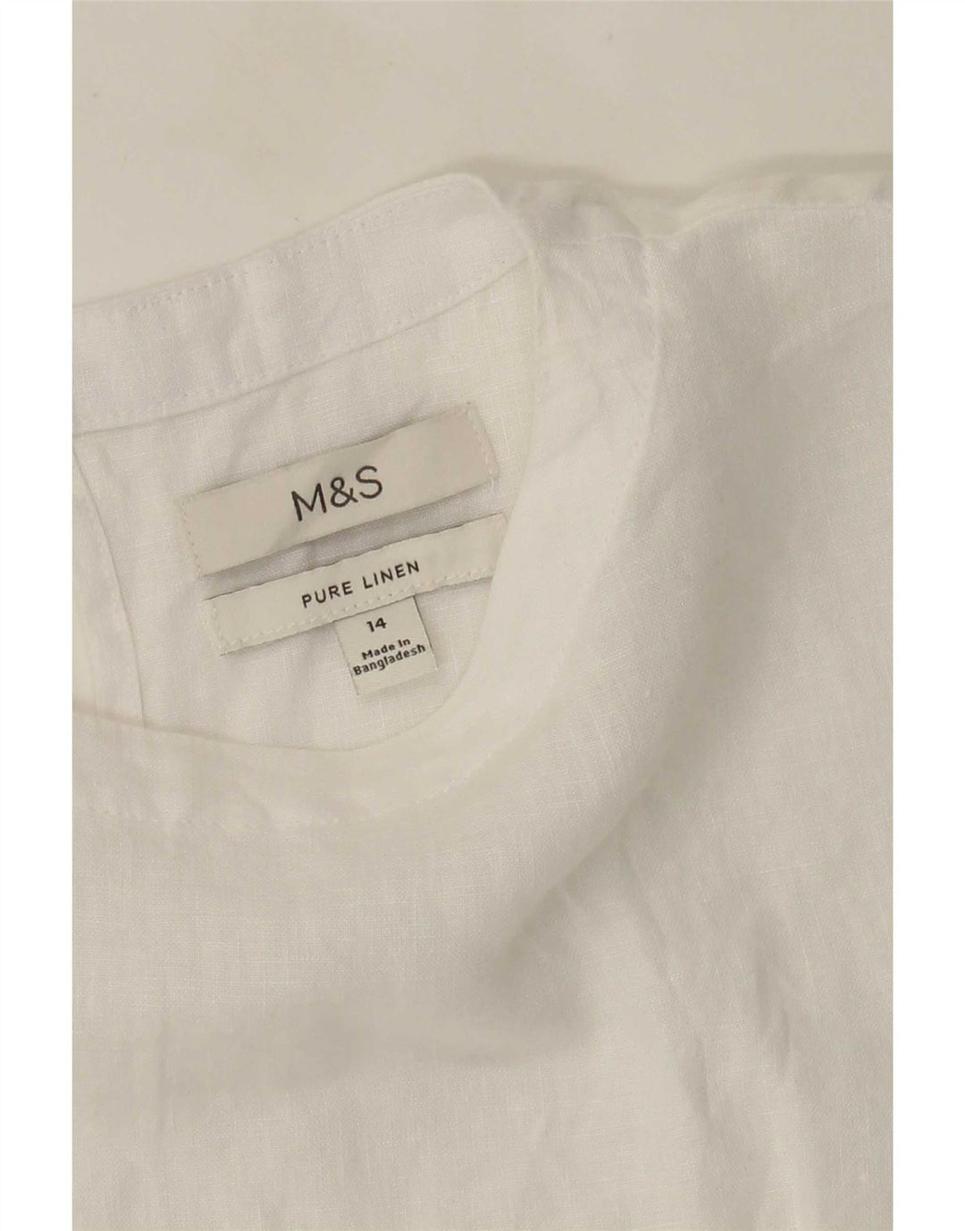 Marks & Spencer Dame Oversized bluse Top UK 14 Large White Linen