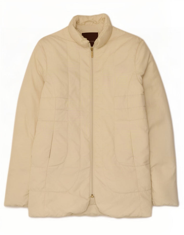 Moncler Dame Polstret Jakke Størrelse 2 Medium Off White Polyamid