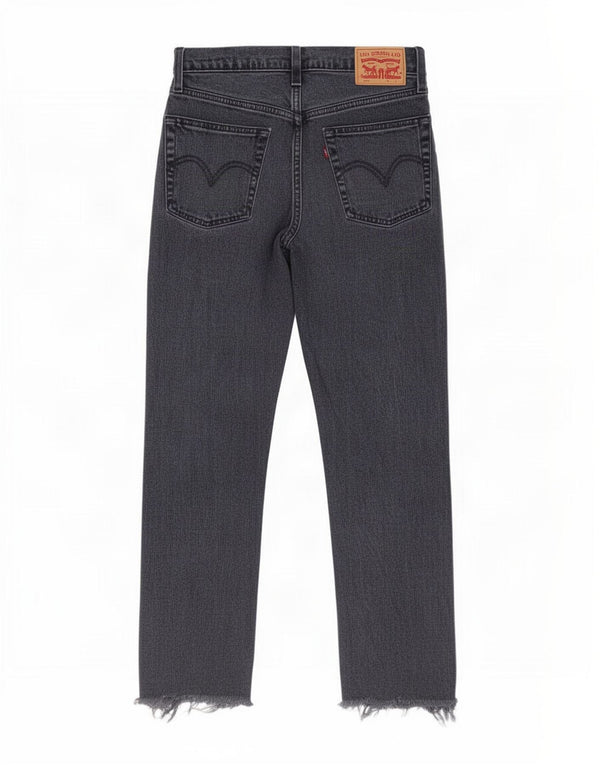 Levi's Womens 501 Crop Straight Jeans W27 L26 Grå Bomuld