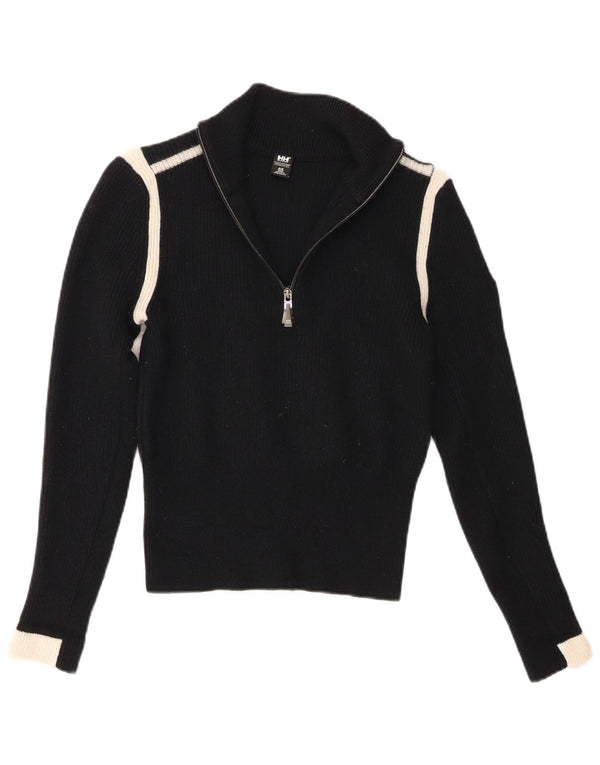 Helly Hansen Sweater med lynlås til kvinder UK 10 Small Black Colourblock