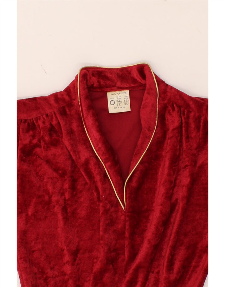 VINTAGE Womens A-Line Dress UK 10 Small Red Polyester Vintage Vintage and Second-Hand Vintage from Messina Hembry 