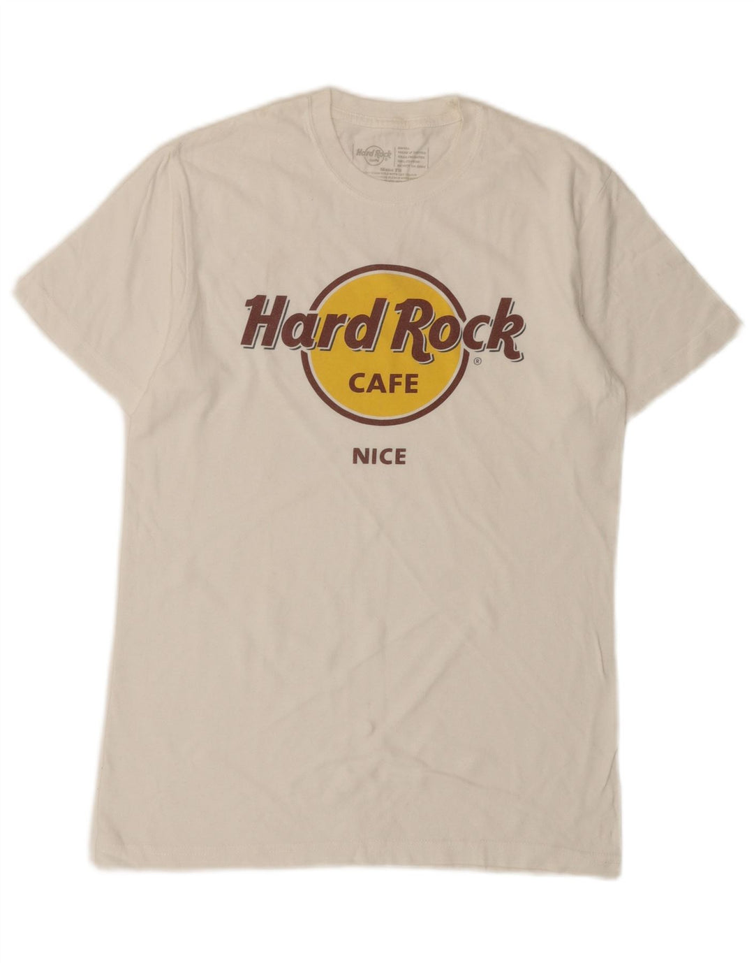 Hard Rock Cafe Herre Flot Grafisk T-Shirt Top Lille Hvid Bomuld