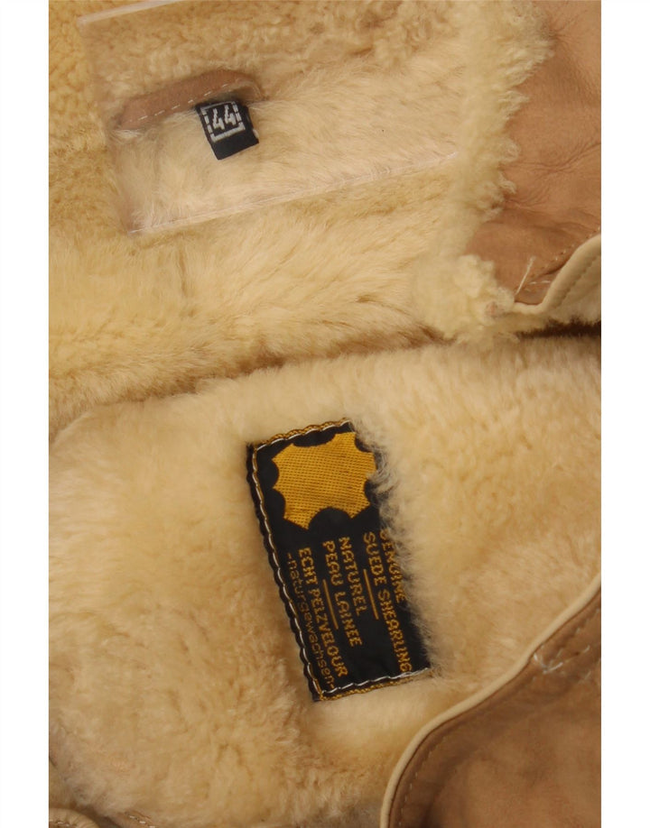 Vintage Dame Shearling Coat IT 44 Medium Beige Shearling