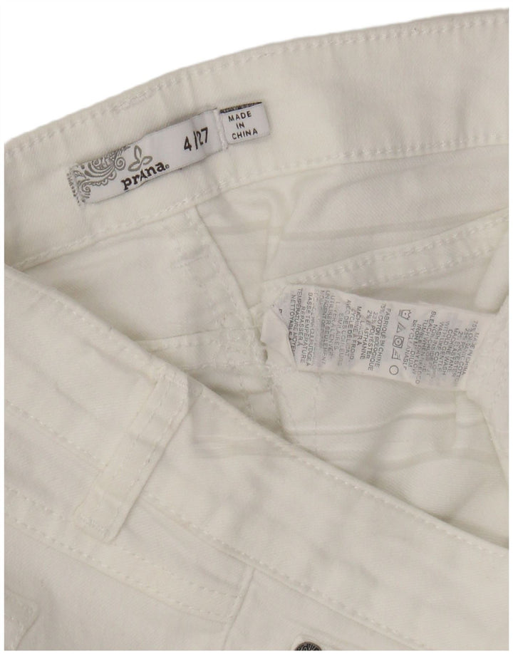 PRANA Dame Slim Jeans US 4 Small W27 L31 Hvid Bomuld