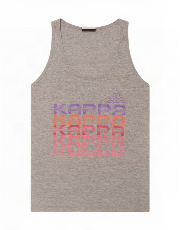Kappa Dame Grafisk Vest Top UK 12 Medium Grey Flecked Bomuld