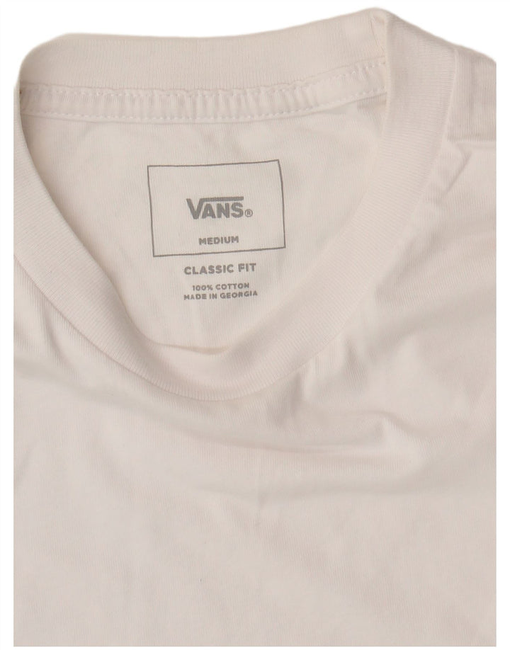 VANS Mens Classic Fit T-Shirt Top Medium White Cotton