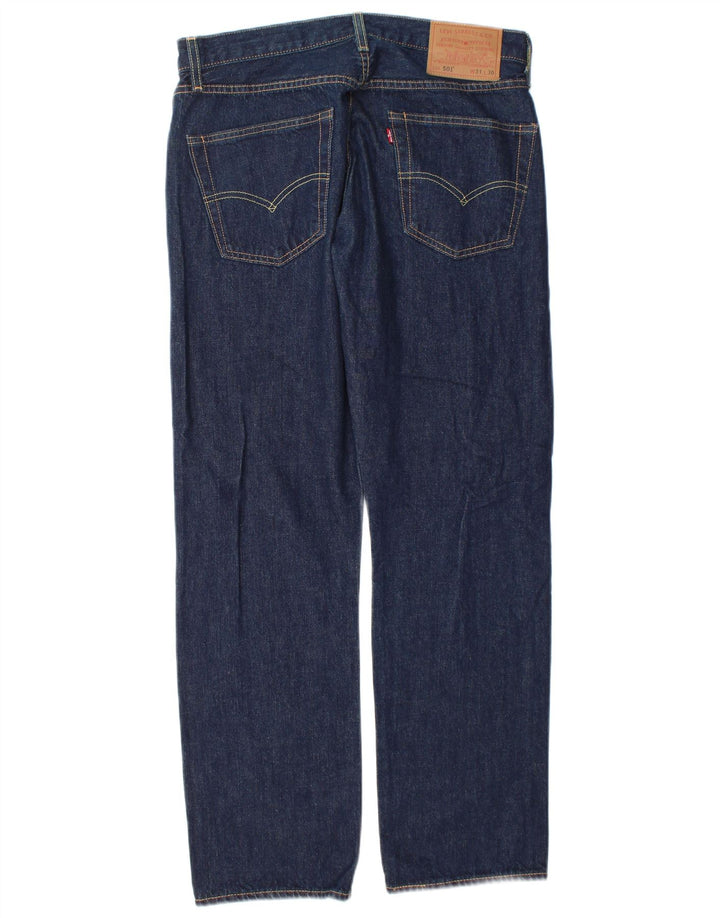 Levi's Herre 501 Straight Jeans W31 L30 Marineblå Bomuld