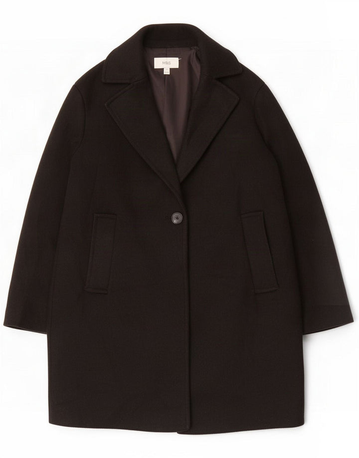 Marks & Spencer oversize overfrakke til kvinder UK 10 Lille sort polyester
