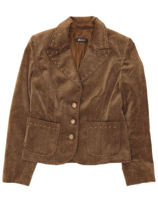 Roberta Womens 3 Button Corduroy Blazer Jacket IT 44 Medium Beige Cotton