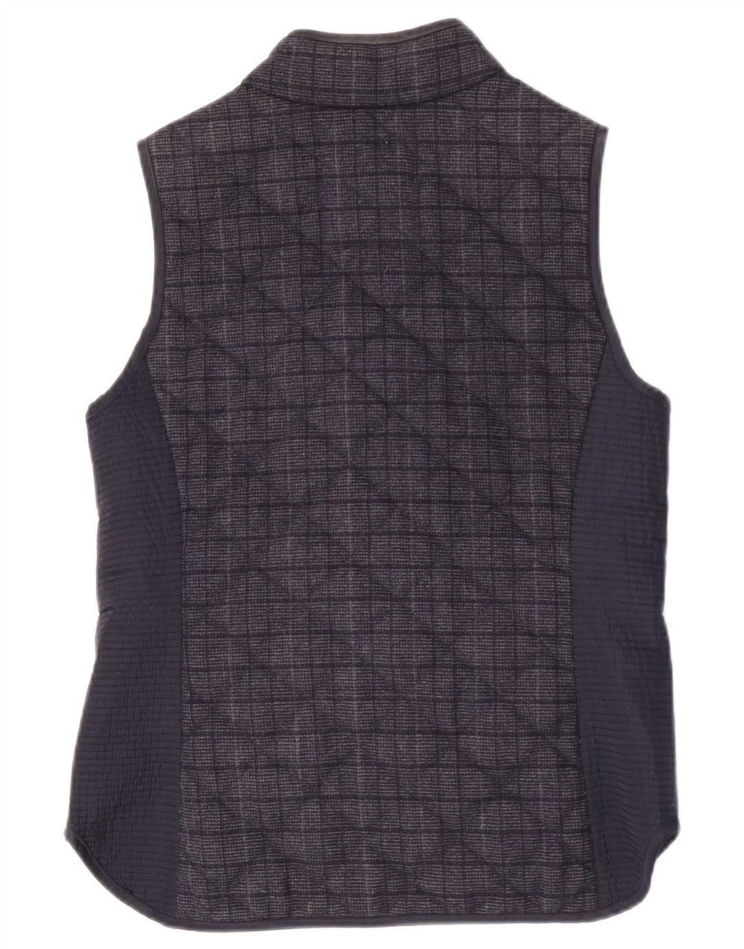 Besætningstøj Dame Quilted Gilet UK 10 Small Navy Blue Check Polyester